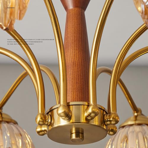 Suspension tulipe ambrée 3 lampes pour illuminer chaleureusement votre salle à manger - 6