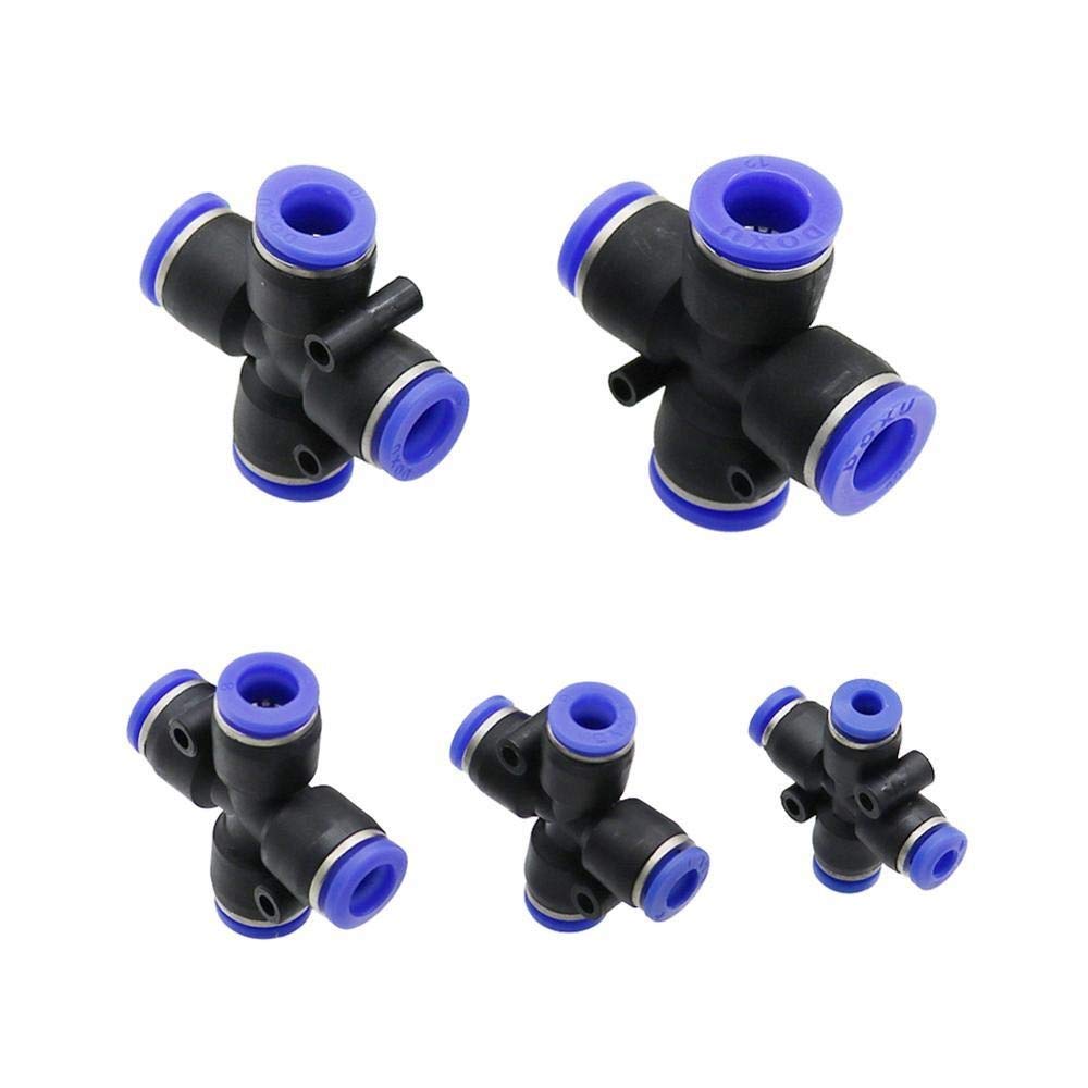Conector de manguera de jardín 40 unidades de 4 mm 6 mm 8 mm 10 mm 12 mm Diámetro exterior pipe Cruz de acceso rápido conectores neumáticos Aire Herramientas de jardín de riego Conjunto