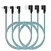 iPhone Charger 90 Degree 10ft 3 Pack Lightning Cable Braided Right Angle Charging Cord Compatible with iPhone Xs Max 8 7 Plus 6 iPad (Blue,10 Foot)