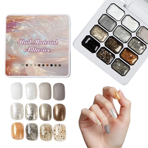 Paleta de Gel para Uñas - Paleta de 12 Colores Degradados Semisólidos con Purpurina | Esmaltado en Gel con Purpurina | Para Niñas, Mujeres, Adolescentes, Salón, Hogar, Verano, Halloween,