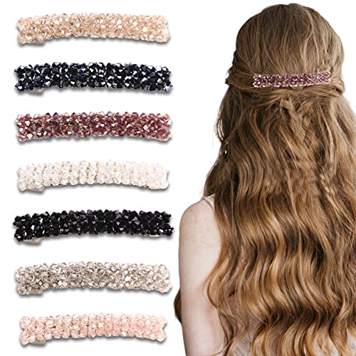 ZOCONE Fermagli Capelli Crystal, 7 Pezzi Forcine per Capelli Fermagli a Molla Strass Donna Crystal Cristallo Mollette Capelli Eleganti Rettangolare Adatto per Ragazze e Donna, 8,5cm