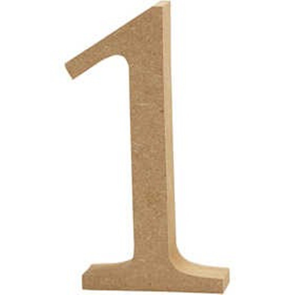 Crafty Capers Number 1 13Cm Large Wooden Mdf Number Shape To Decorate - 1 | Wood Shapes For Crafts