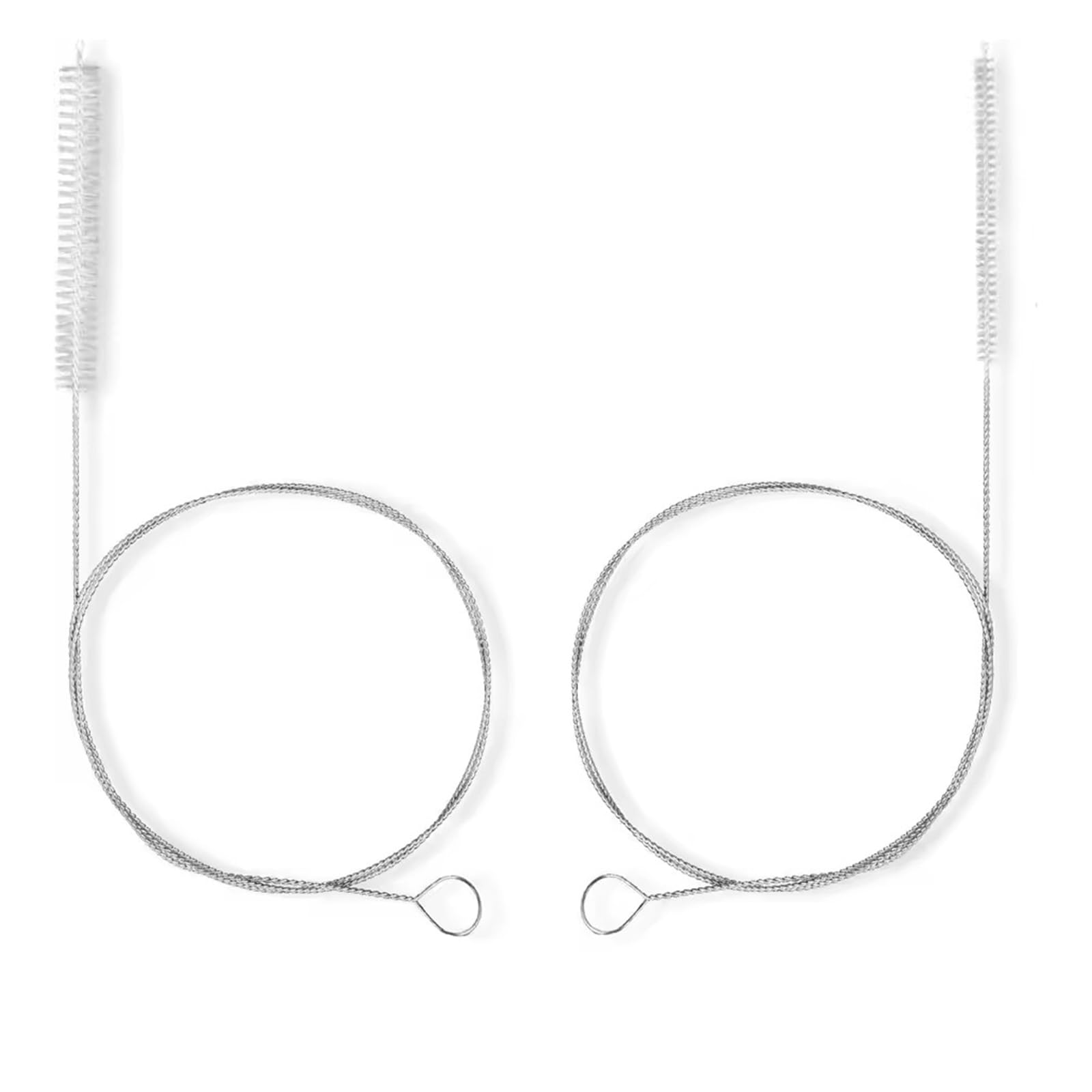 Lot de 2 brosses de nettoyage flexibles de 100 cm - Longue brosse de nettoyage pour canalisations - Brosse à paille - Brosse de vidange - Avec tuyau à boire - Blanc