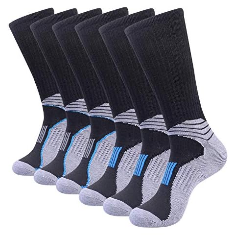 JOYNÉE Mens Athletic Crew Socks with Cushion for Running and Workout 6 Pack Cover