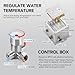 Automatic Touchless Bathroom Sink Faucet Commercial Sensor Motion Activated Hands Free Basin Auto Tap with Deck Cover Plate Battery Operated Temperature Valve Water Saving Modern Stylish（Chrome）