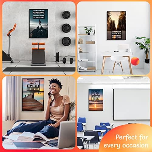 Motivational Posters - Inspirational Quotes Wall Art - Motivational Wall Art Easy To Decorate - Wall Posters For Office, School, HomeOffice - Positive Quotes 11x17in - Set of 6 - Posters & Prints