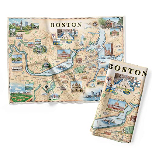 Xplorer Maps Boston Cotton Tea Towel 18