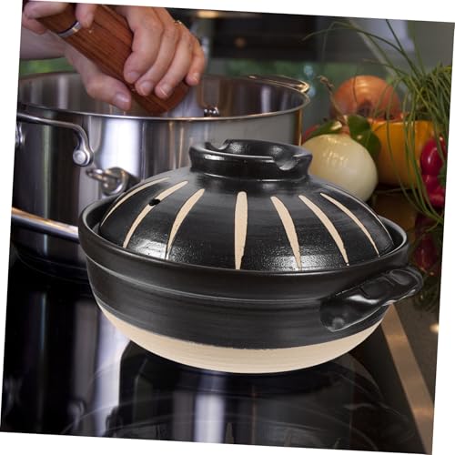 Pot de cuisson en céramique noire résistant à haute température de 2,6l