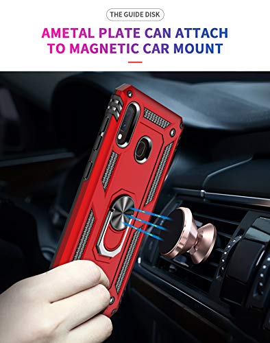 SORAKA Case for Samsung Galaxy A20e with Ring Holder Armor Case Samsung Galaxy A20e Case Soft TPU Bumper Hard PC Back Cover with Metal Plate for Magnetic Phone Car Mount Gold
