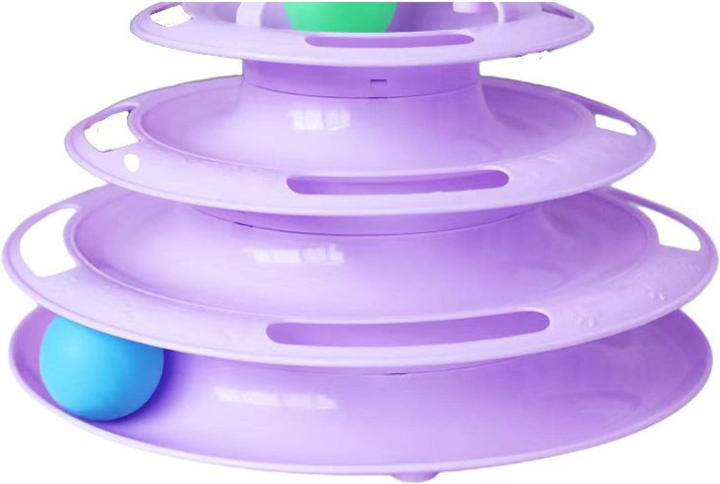 Cat Toy Three Layers with Ball Cat Turntable Cat Interactive Puzzle Track Toy Cat Cat Space Tower Play Disk Three Layers of Orange