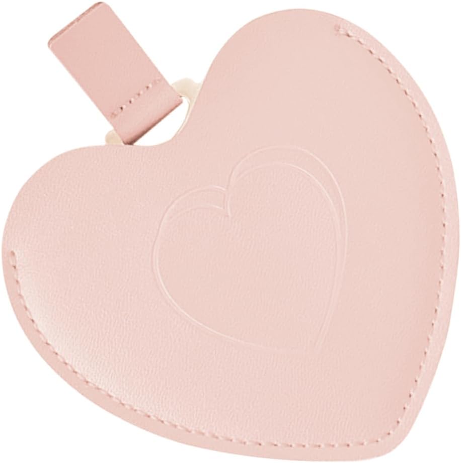 Ipetboom Heart-Shaped Portable Makeup Mirror Anti-Scratch Case Compact Travel Mirror for Women Single-Sided Design for Touch-ups and On-the-Go Use