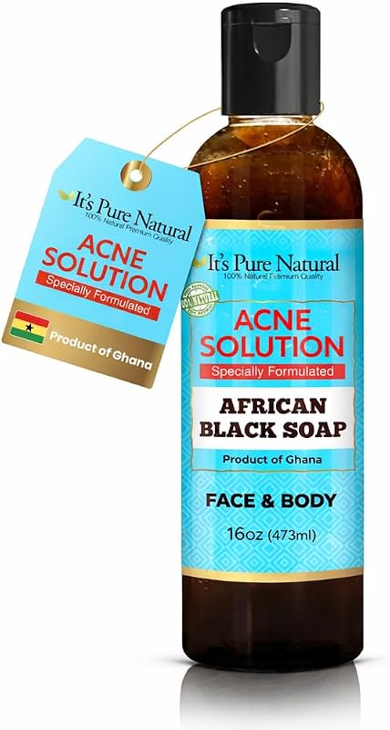 Sabonete preto africano líquido It's Pure Natural com manteiga de karité e óleo de coco, 473 mL