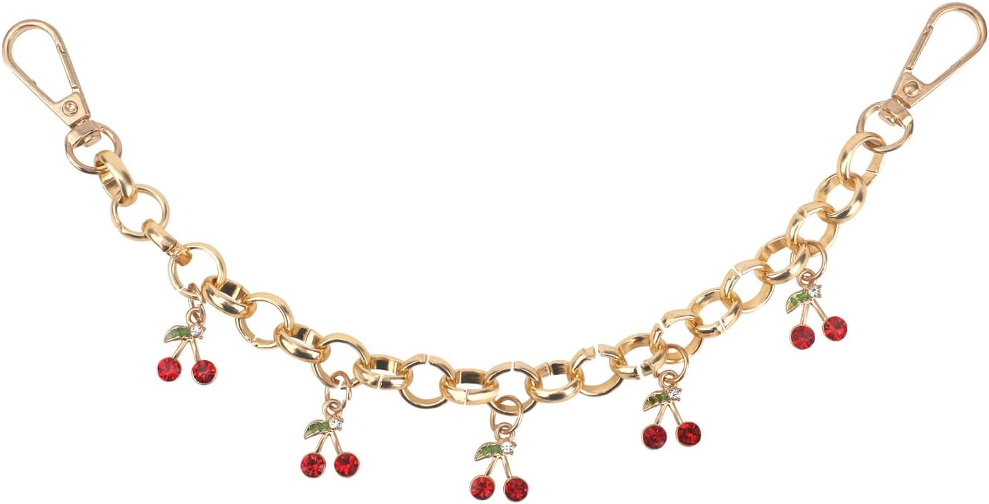 Gold Cherry Bag Chain, with Five Charms Cherry Keychain for Women Cute ...