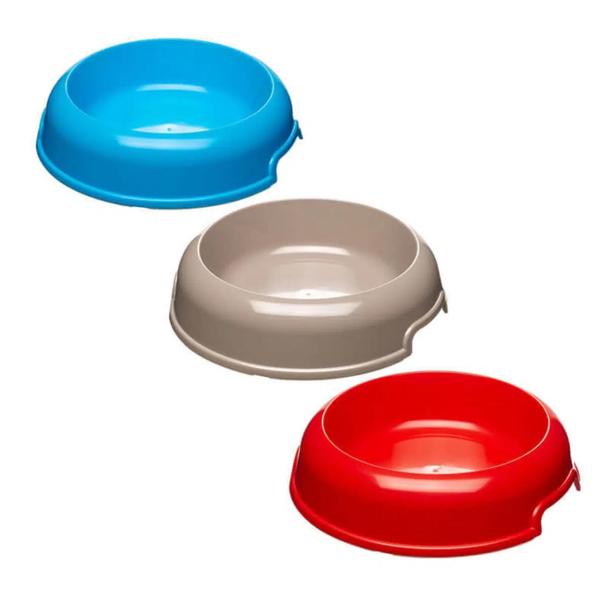 Ferplast Dog Bowls PARTY, Non-Slip Rubber Base, Food and Water Plastic Bowl Easy to Clean, 15,5 x h 5,1 cm. (0,3 L)