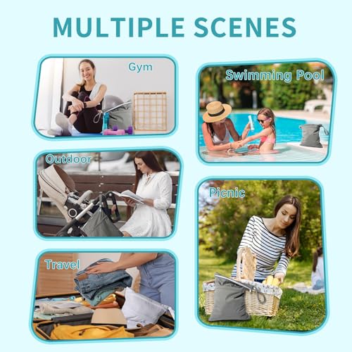 Image of babygoal Baby Diaper Bag, Washable Travel Bags, Beach, Pool, Gym Bag for Swimsuits and Wet Clothes, with Two Zip Pockets, Fruit Orange and Milk Tea Brown, Travel