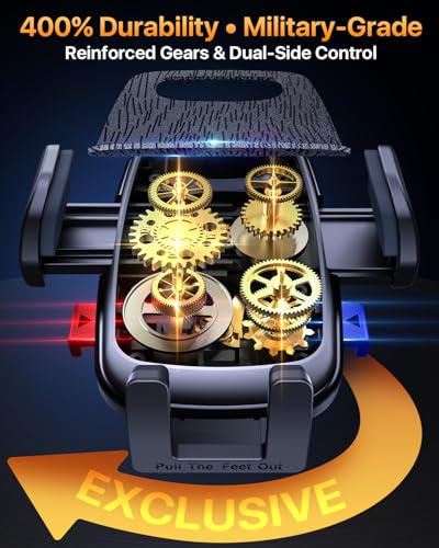 Image of 【2026 BEST & Military-Grade】Car Phone Holder Mount,【360 Rotatable Suction & 100+LBS Safest Strongest & Patent Certs】Dashboard Windshield Vent Truck Stand for iPhone 17 16 Pro Max Samsung, Matt Black