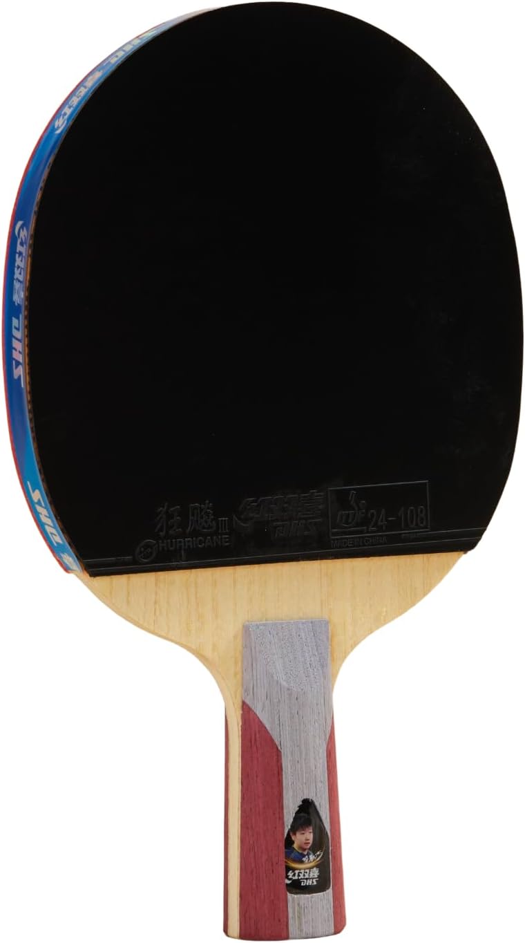 DHS Sports 5 Star Table Tennis Racket H5006 - Penhold, ITTF Approved Paddle, Advanced, 5 Ply Wood Thicker Core, Two Side Hurricane 3 Rubbers