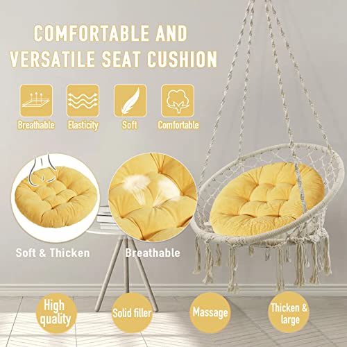 Tiita Outdoor Chair Cushions Round Floor Pillows For Seating 22 X 22 Inch Patio Cushion Set Of 2 Bohemian Yoga Meditation Pillow Pad For Living Room (Yellow, Round) #TOP2