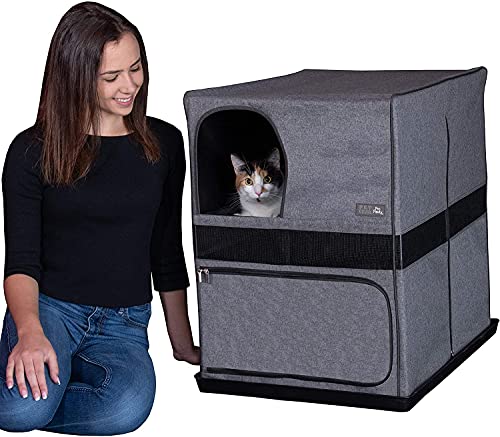 Image of Pet Gear Pro Pawty for Cats with littertraX Mat, Put an end to Scattered Litter, Foldable, Easy Clean, Litterbox not Included, 2 Models, 2 Colors