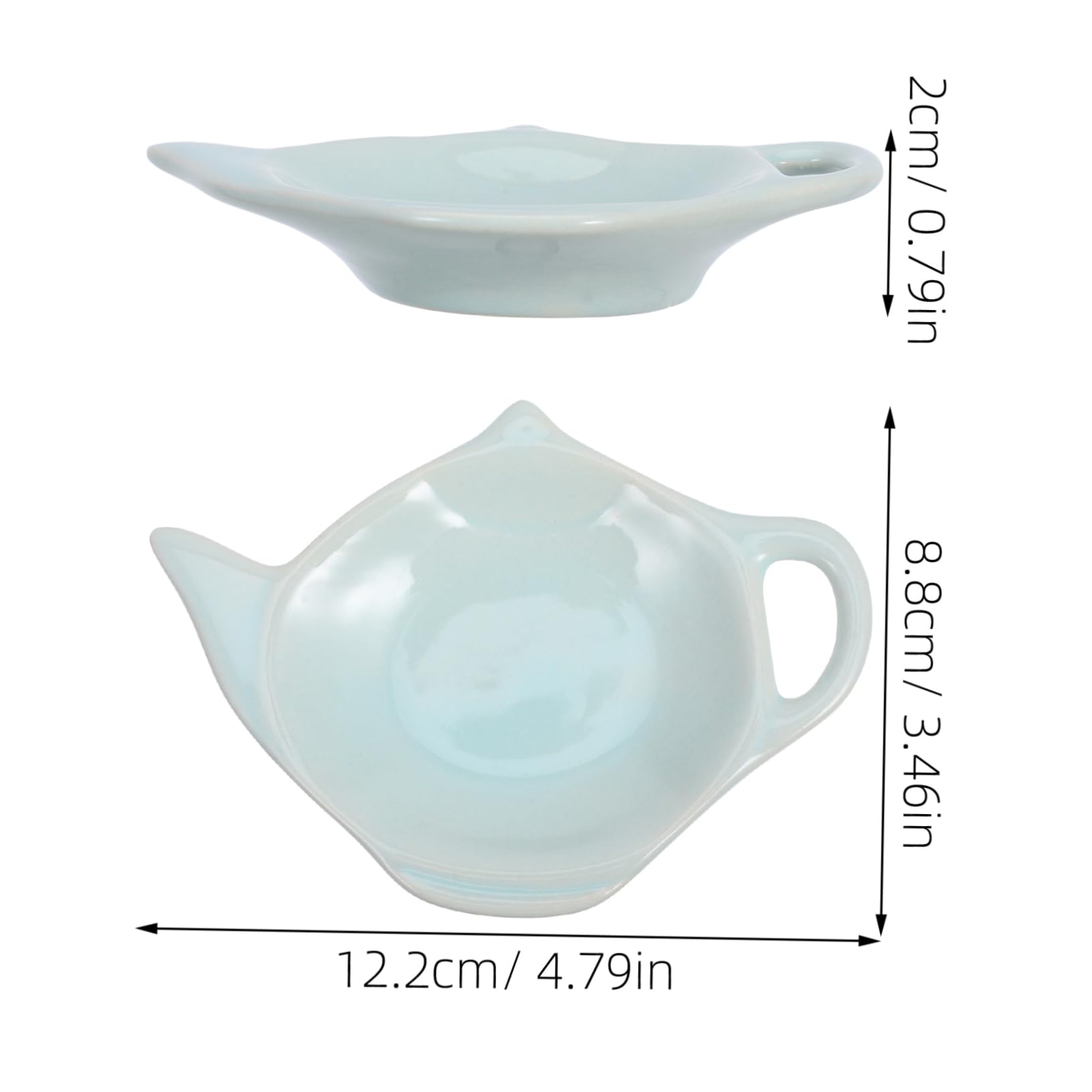 OFFSCH 4Pcs Teapot Shaped Ceramic Tea Bag Holders Versatile Dipping Plates and Coasters for Home Restaurant and Tearoom Use Functional Kitchen Accessory