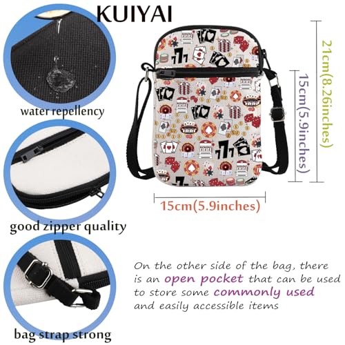 KUIYAI Casino Lover Crossbody Bag Casino Gambler Gift Slot Machine Dice Poker Chip Gift It’s A Beautiful Day For Gambling Bag2