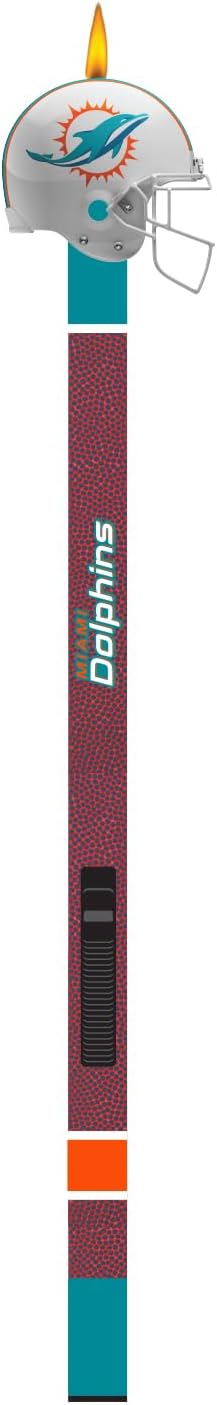 Miami Dolphins Helmet BBQ Lighter – Official NFL Football Helmet Utility Lighter for Grill, Candle, Fire Pit & Kitchen, Long Reach Fan Gift