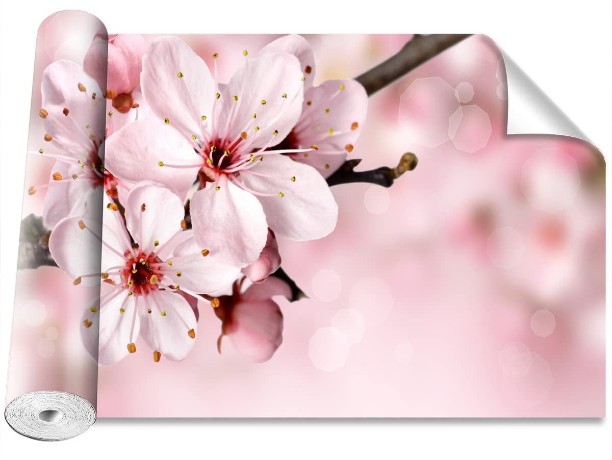 Papier peint fleur rose autocollant 312x219cm pour rénover un mur de maison facilement