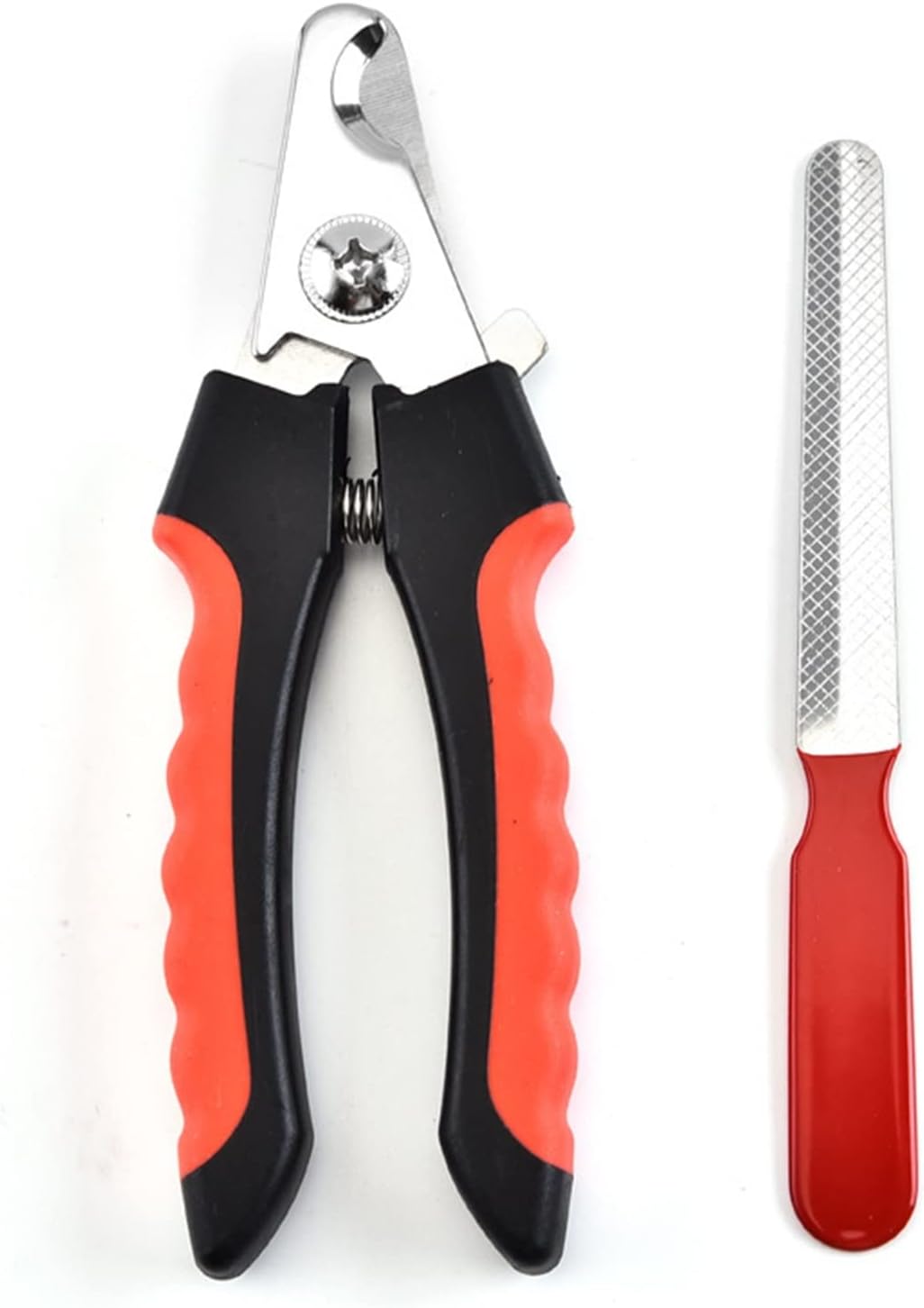 Pet Nail Scissors Professional Pet Nail Clipper with Safety Guard Stainless Steel Scissors Cat Dog for Claw Care Grooming Supplies Size Fits Red