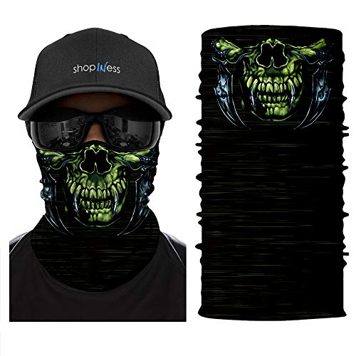 ShopINess Lenço bandana cuecas pescoço tubular caveira multifuncional unissexo adulto para mota desporto festas Halloween e carnaval caveira, Predator