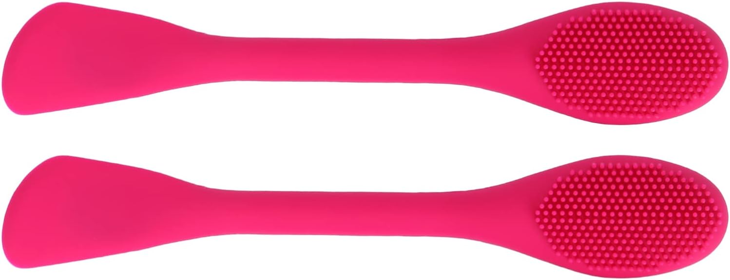 2 stks Reiniging Scrubber Double Ended Make-up Borstel Siliconen Reinigingsborstel Siliconen Facial Handheld Facial Scrubber Siliconen Facial Scrubber Handmatige Reinigingsborstel