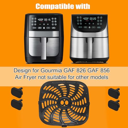 Image of Air Fryer Grill Plate for Gourmia GAF856 GAF826 Air Fryer, Nonstick 9.8''*9.8'' Square Replacement Parts Accessories Rack Tray Grill Plate Crisper for Gourmia 8QT