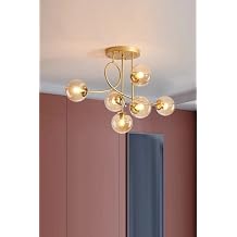 Fer Chandelier Jade Special Design Modern Sports Gold Color Honey Glass Living Room - Kitchen - Bedroom 6-Piece Chandelier
