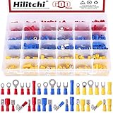 Hilitchi 600Pcs 22-10 Gauge Electrical Insulated Ring Bullet Butt Spade Fork Splice Crimp Wire...