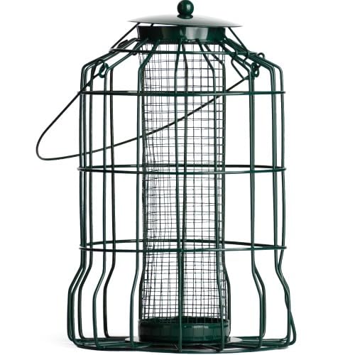 Squirrel-Proof Caged Nut Wild Bird Feeder – Deters Squirrels, Pigeons, and Doves – Ideal for Small Birds – Heavy-Duty Outdoor Garden Feeder (1)