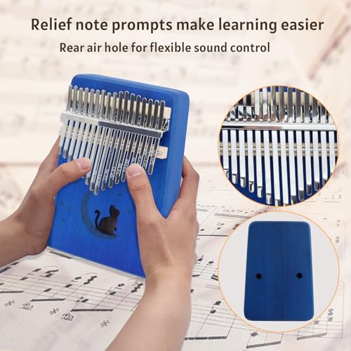 Image of 17 Key Kalimba Thumb Piano, Mbira Instrument,Musical Gift for Kids & Adults