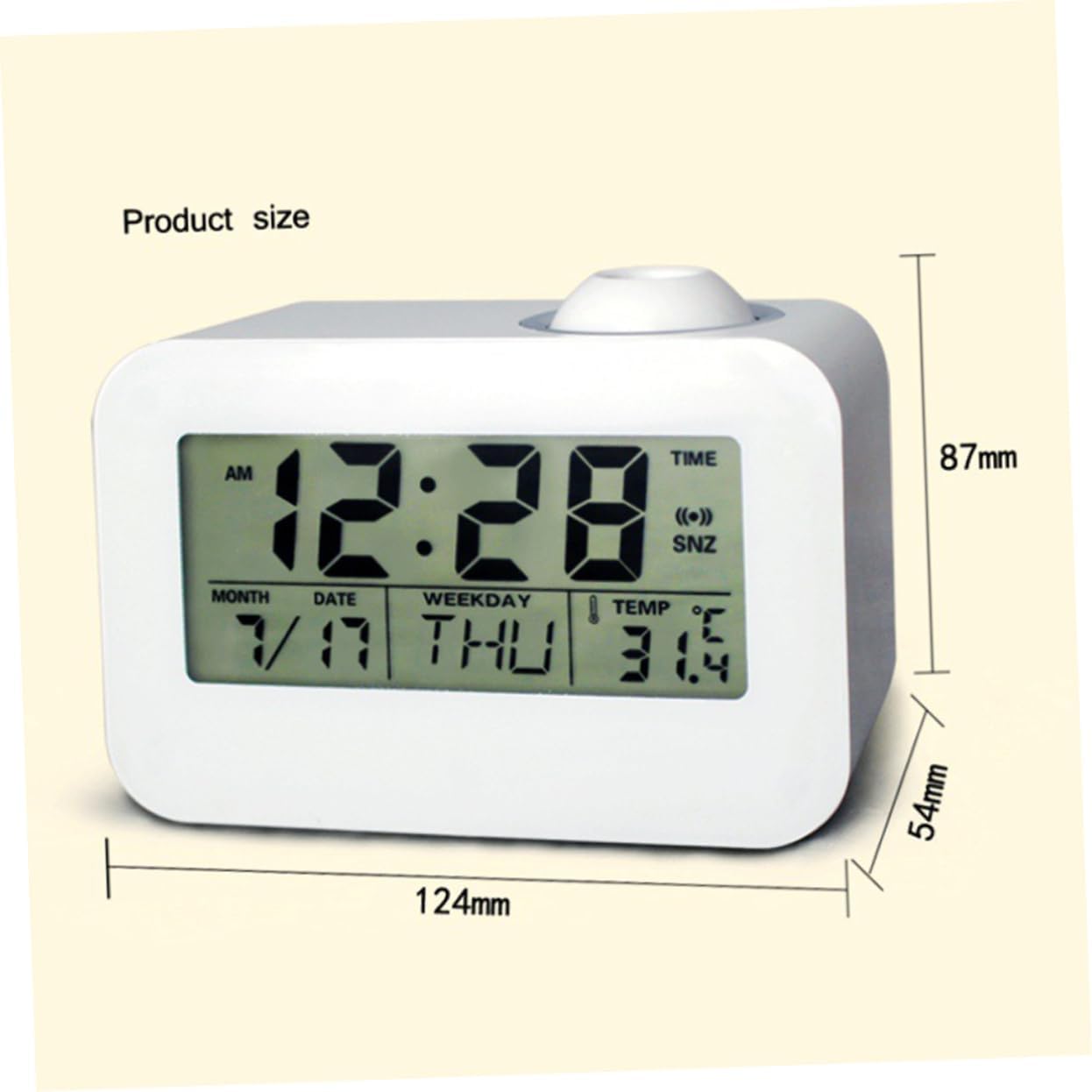 3pcs Digital Clock Desktop Clock Voice Report Clock Wall Hanging Clock Led Clock Night Light Clock Digital Alarm Clock White Perpetual Calendar Projection Clock, Whitex3pcs