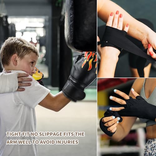 Tibapla 2 Pieces Kids Boxing Gloves, PU Sparring Training Junior Boxing Gloves with 1 Pair Hand Wraps boxing Elementary Boxing gloves for Boxing Training in the Age Group 3-13 Years Old - Image 5