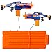 Flip Clip Upgrade Kit, 2 Pack 12-Dart Quick Reload Clip with 30 Dart Refill Pack for Nerf N-Strike Elite Series (Orange)