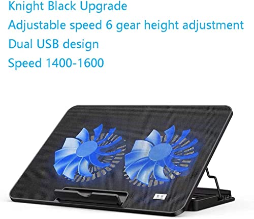 Support de refroidissement pour ordinateur portable avec 2 ventilateurs et 2 ports USB - 4