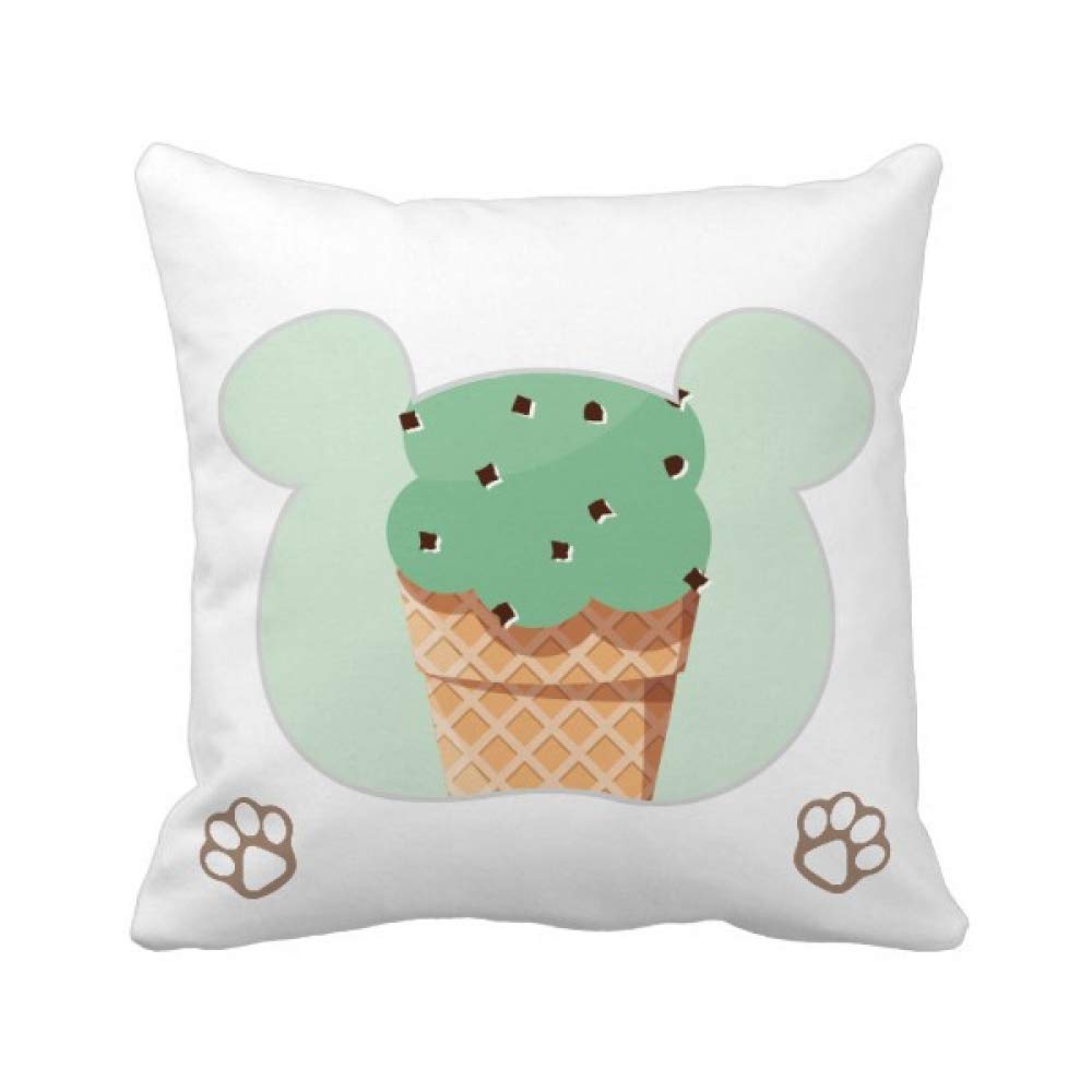 Housse de coussin carrée motif ours vert pour créer un coin lecture cocooning