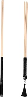 Set of 2 Wooden Thin Long BDSM Cane Spanking Paddle for Couples Role Play Sex Game, BDSM Whip Floggers Crop Adult Play Fetish Kinky Flirting Training Tool, Bondage Discipline for Adult Bedroom