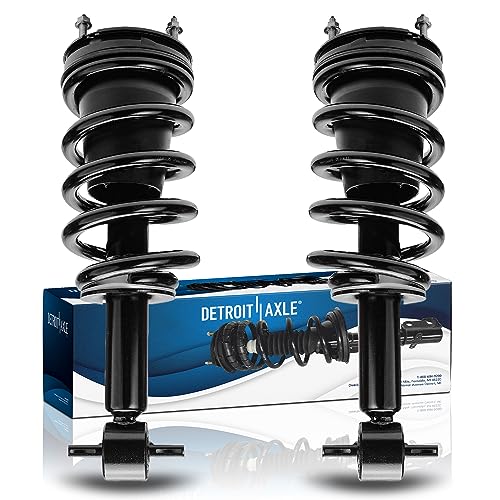 Image of Detroit Axle - 2 Front Struts for 2007-2013 Chevrolet Silverado 1500 | GMC Sierra 1500 [Exc. Electronic Suspension] Complete Struts w /Coil Spring 2008 2009 2010 2011 2012 Replacement Ready Strut