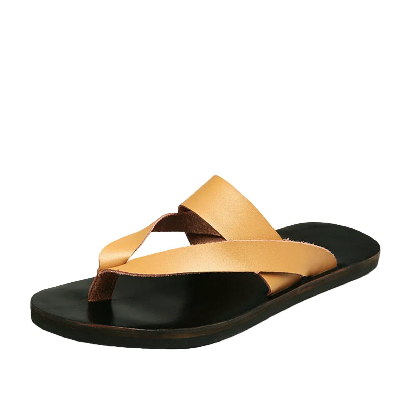 Ciabatte Estive Pantofole da Uomo Scarpe Spiaggia per Hotel Bigslip On Light Flats Infradito Esterno-nero-43