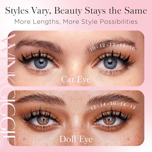 Image of Manga Lash Clusters Wispy Eyelash Clusters with spikes, 144pcs D Curled Natural Volume Lash Extensions with Soft Ultra-thin Band, 10-16mm (F03)