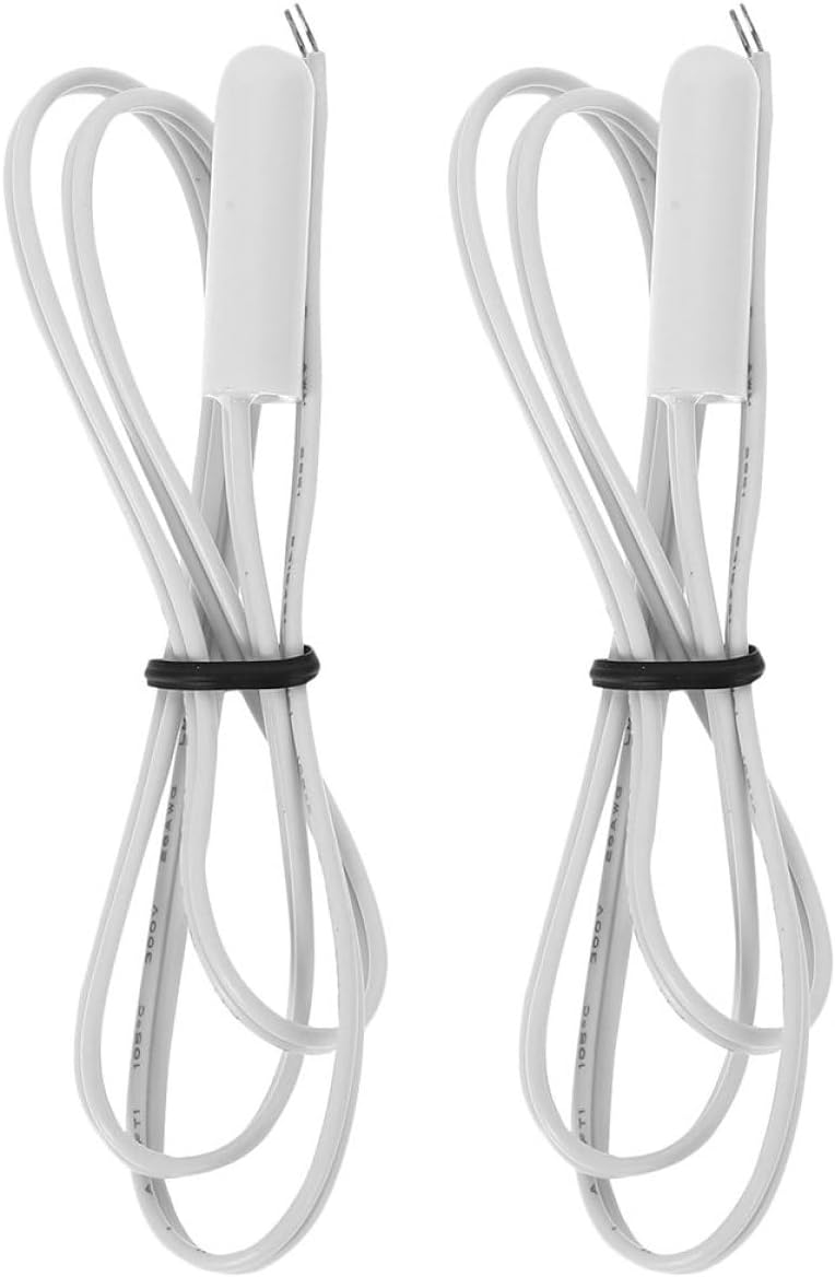 2pcs White round Head Refrigerator Temperature Sensor Probe Replacement for Fridge Freezer Thermometer, Compatible Refrigerator Repair Accessories for Home and Commercial Use