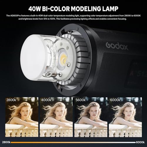 Image of Godox AD800Pro 800Ws Strobe | 1 /8000s HSS, 1 /35710s Freeze | TTL /M /Multi, 2.4G X System | 40W Bi-Color LED (2800K-6000K, CRI≈97) | Bowens Mount - Studio, Outdoor, Product, Portrait