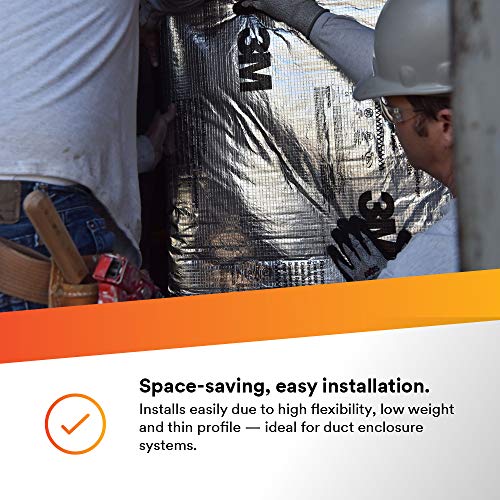 3M Talc Fire Barrier Duct Wrap 615+ - For Ventilation Ducts And Commercial Kitchen Grease Ducts - 24 Inch X 25 Feet, 1 Roll #TOP3