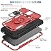 HAONANDE for Samsung Galaxy A56 5G with Screen Protector, Heavy Duty Tough Rugged Military Shockproof Case with Slide Camera Cover, Magnetic Ring Stand, 360 Full Body Protective RedBlack