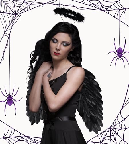 Schwarze Flügel Kinder Engelsflügel Schwarzer Damen Engel Kostüm Erwachsene Teufelsflügel Black Angel Costume