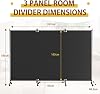 3 Panel Upgraded Room Divider Folding Privacy Screen, Freestanding Partition with Lockable Wheels, Room Separation for Home Office Bedroom, 262cm (W) x 183cm (H), Grey